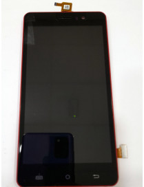 Display LCD + Touch Preto + Frame Vermelho Cubot Rainbow