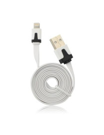 Cabo USB Plano Branco iPhone 5/5C/5S/6/6+/6S/6S iPad Mini C