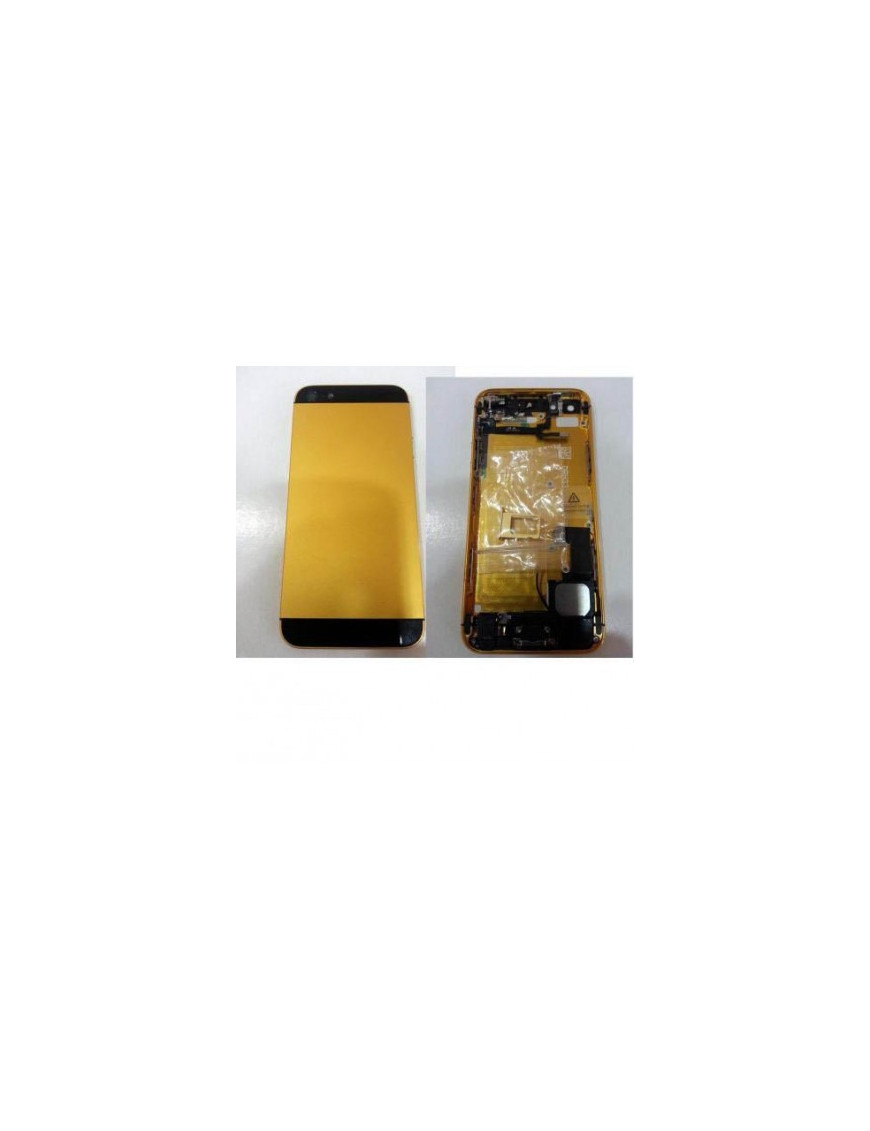 iPhone 5 Chassi Carcaça Central + Tampa Traseira Dourado Preto + Componentes