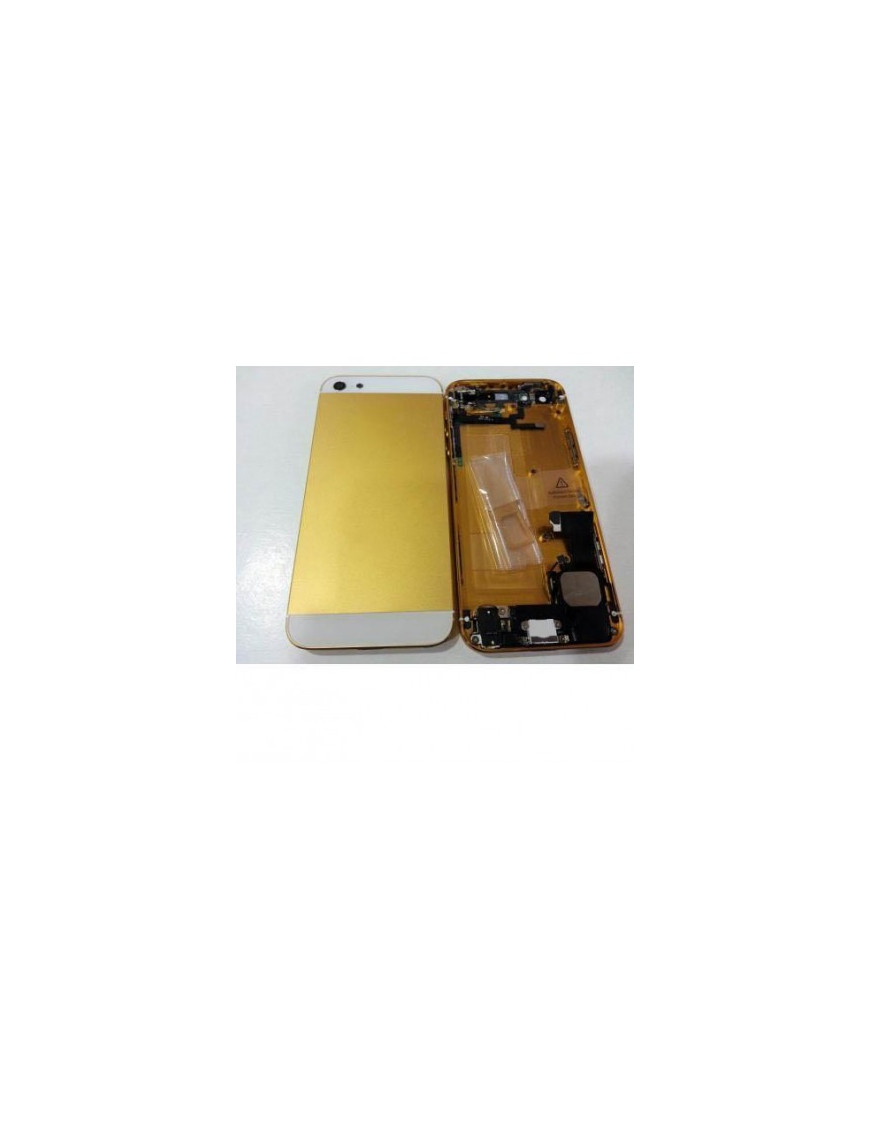 iPhone 5 Chassi Carcaça Central + Tampa Traseira Dourado Branco + Componentes