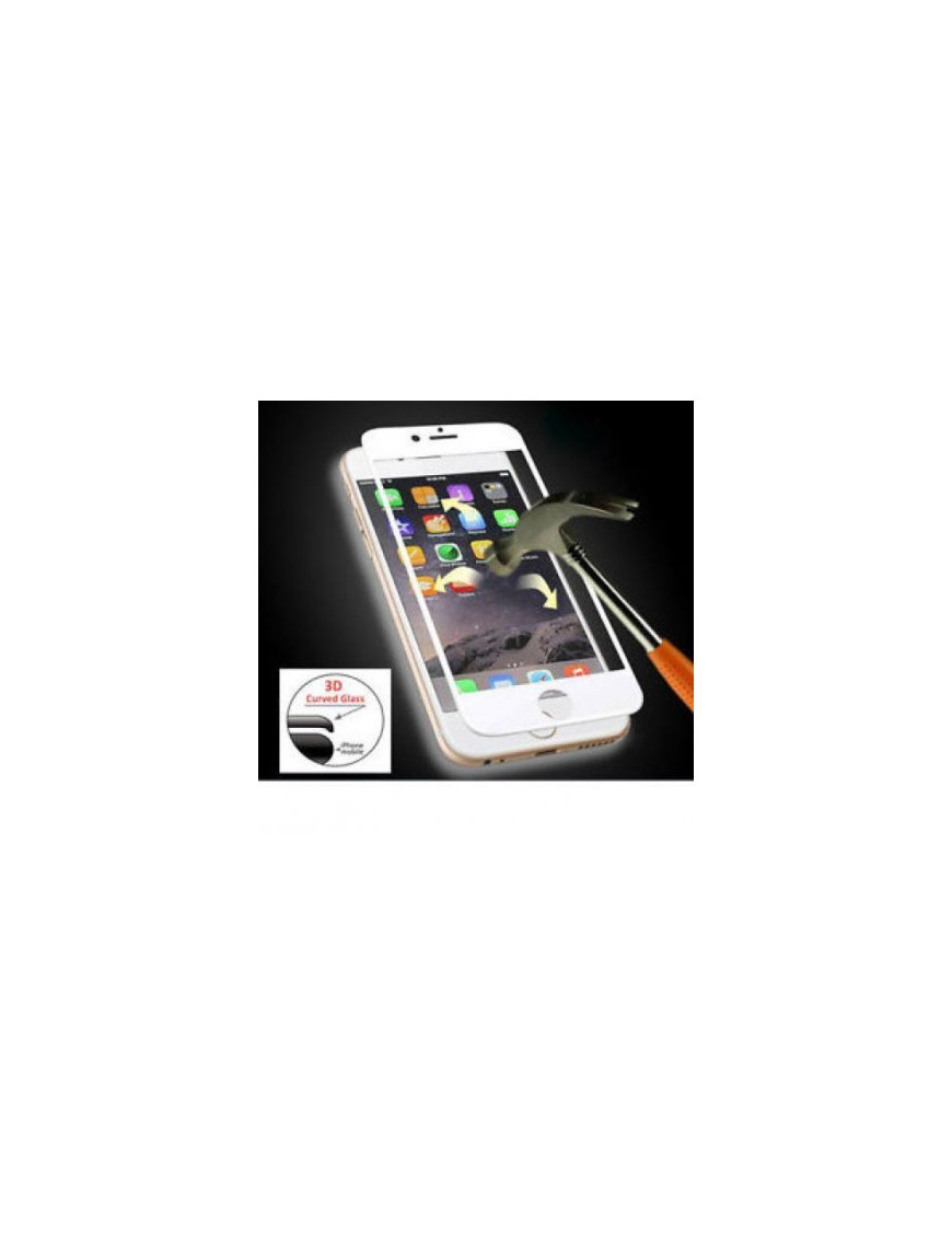 iPhone 6/6S Película Vidro Temperado Branco Curvo 3D