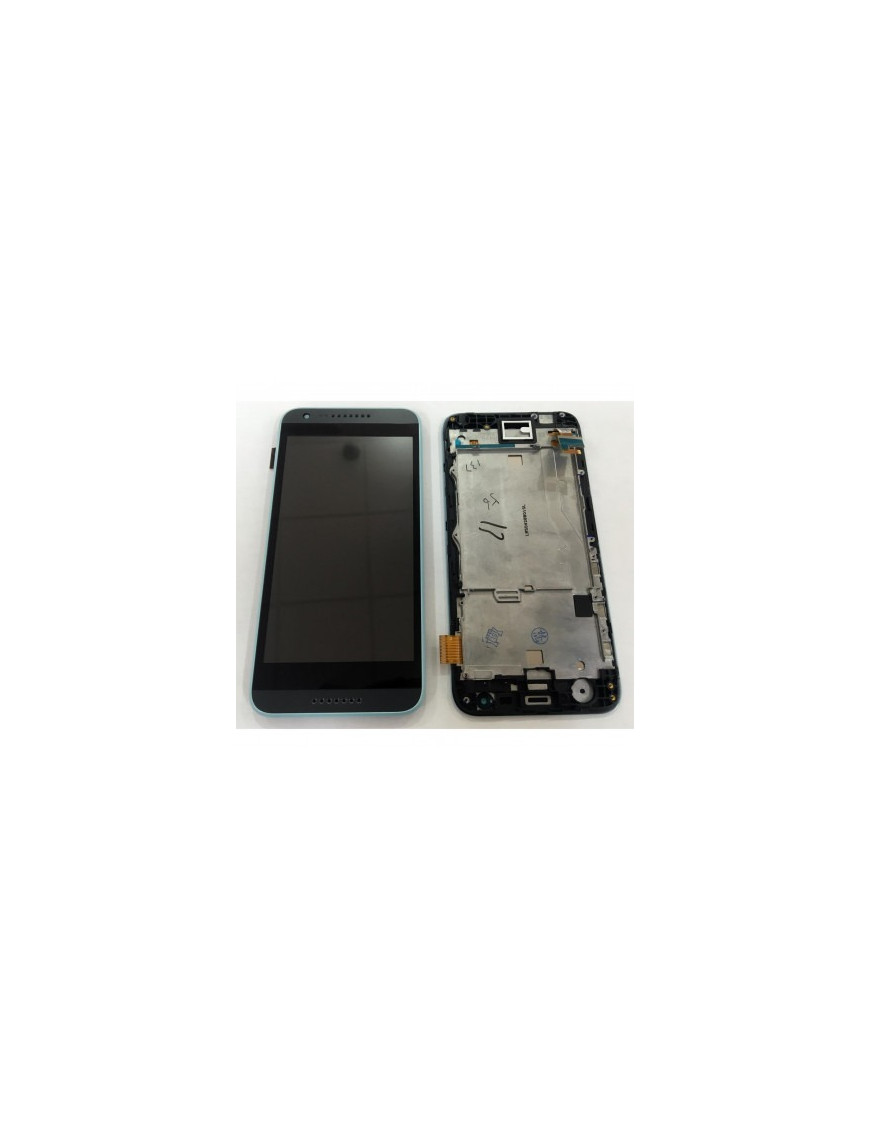HTC Desire 620 Display LCD + Touch Preto + Frame Azul 