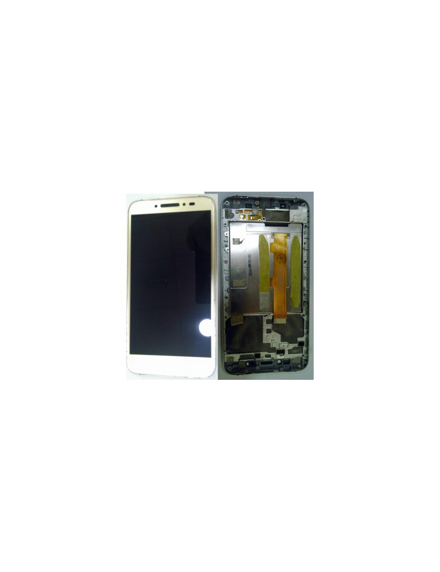 Display LCD + Touch Dourado + Frame Prateada Alcatel One Touch Shine Lite 5080X