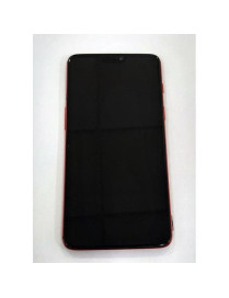 Display LCD OLED Oneplus 6 + Touch preto + Frame vermelho Compatível